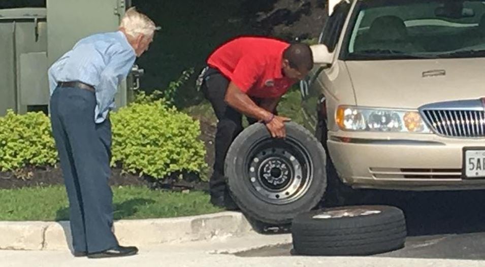 A 96yearold WWII veteran visited a ChickfilA and got a flat tire