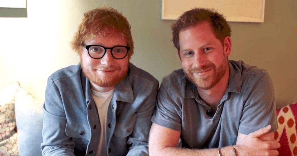 Prince Harry & Ed Sheeran hilariously make fun of their 'ginger hair' in message for World Mental Health Day.
