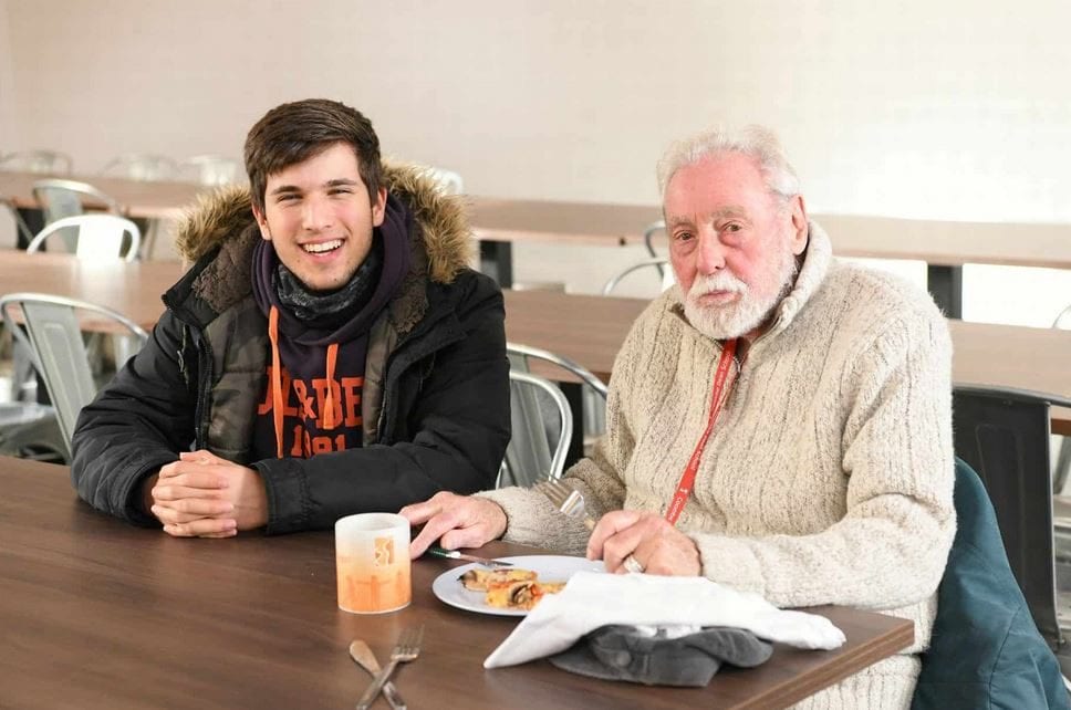 After his wife died, elderly man invited to eat lunch with kids at local school so he doesn’t have to eat alone.