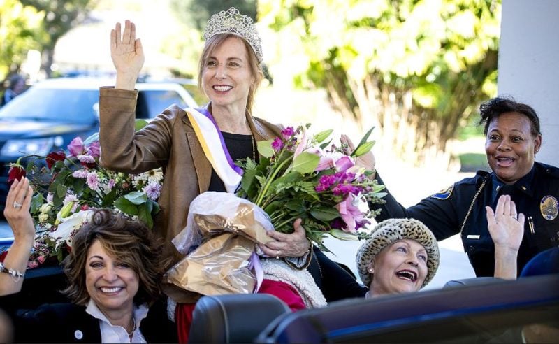Community holds special parade for 6-time cancer survivor who missed her chance to ride the Rose Bowl Parade float.