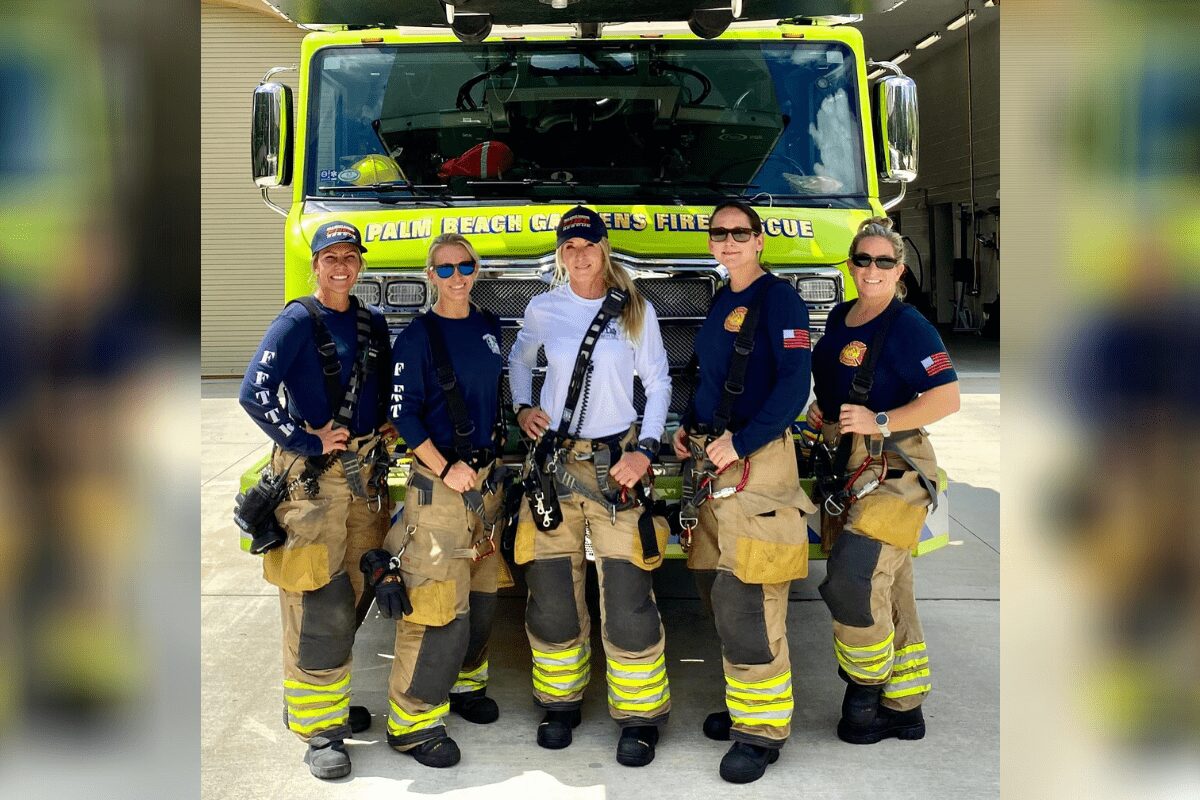 5 female firefighters make history as first all-woman crew in Florida fire department's 57-year history.