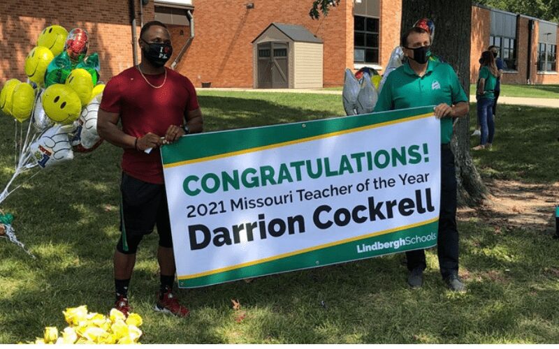Darrion Cockrell was named 2021 Missouri Teacher of the Year. 