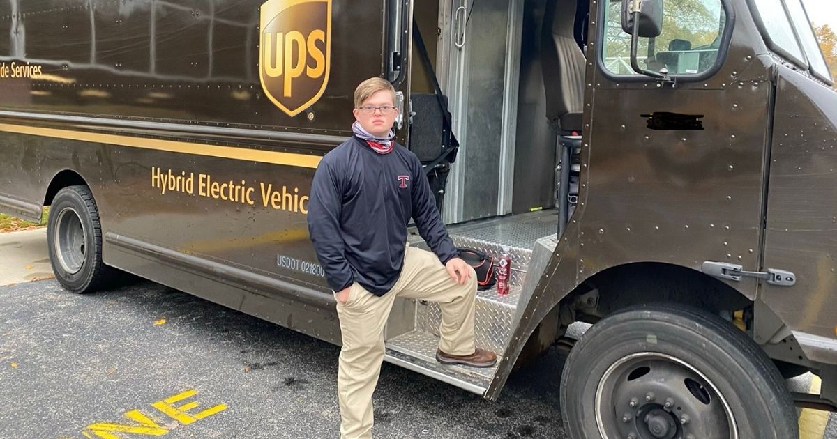 21-year-old man with Down syndrome lands dream job at UPS. 