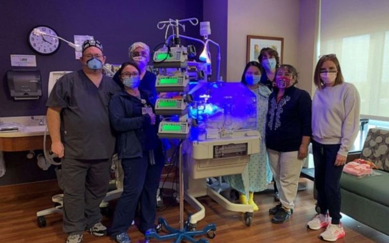 Doctor & nurses pack truck with NICU equipment and drive through Texas snowstorm to save premature baby