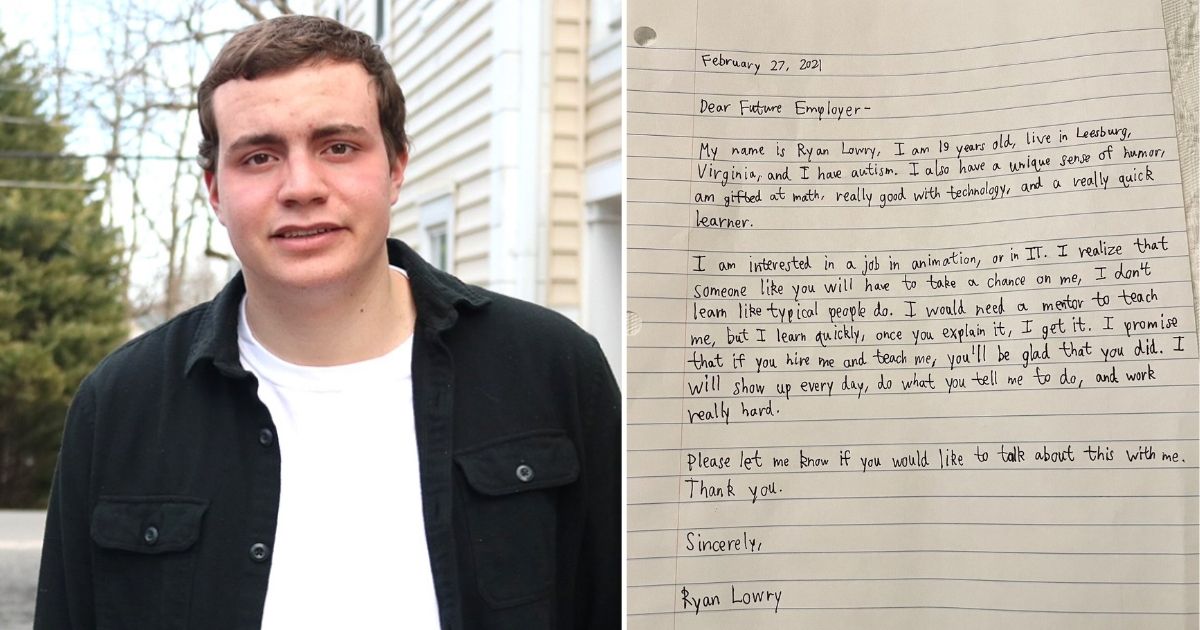20-year-old with autism writes heartwarming cover letter to his future employer - ‘take a chance on me’