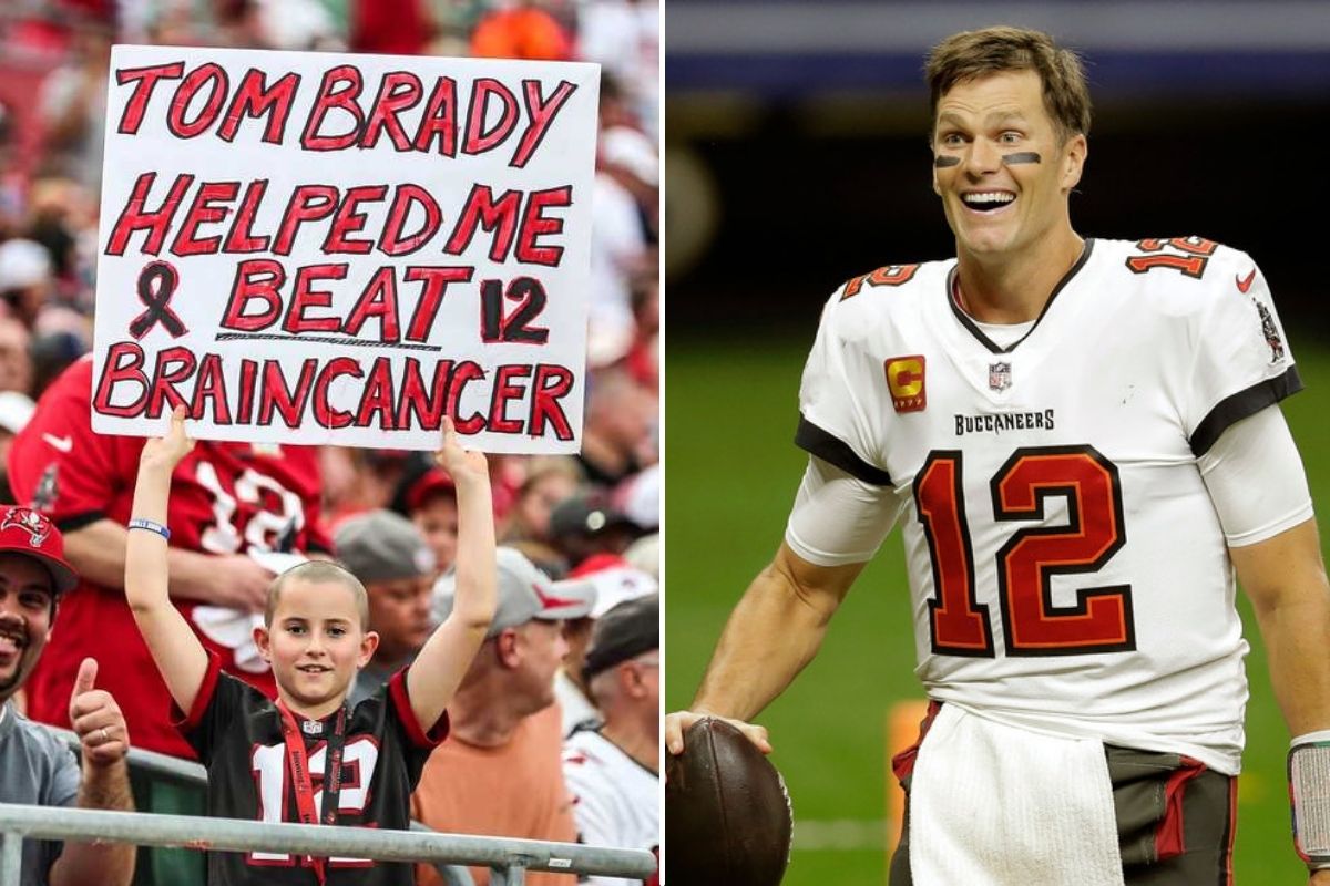 Tom Brady delivers 2022 Super Bowl tickets to young brain cancer survivor.