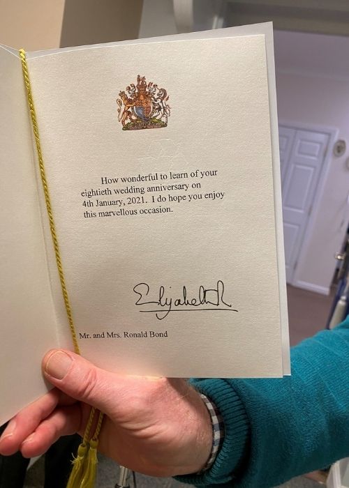 Letter from Queen Elizabeth.