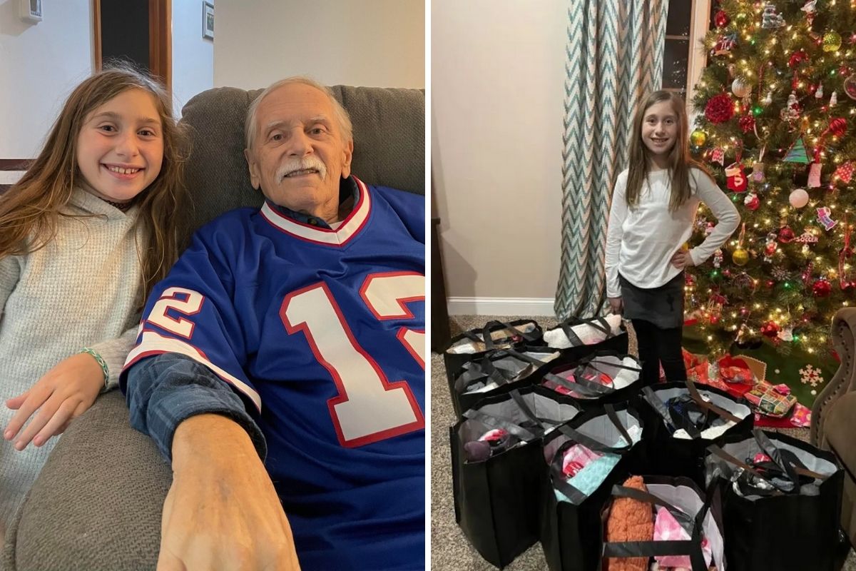10-year-old makes chemo comfort bags for hospital patients after losing grandpa to cancer.