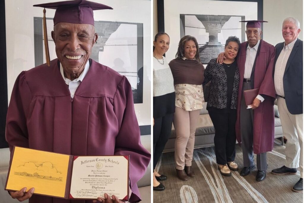 101-year-old man finally receives high school diploma after dropping out in the 1930s.