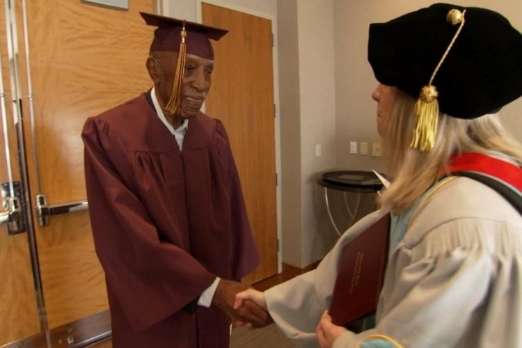 101-year-old man finally receives high school diploma after dropping out in the 1930s.