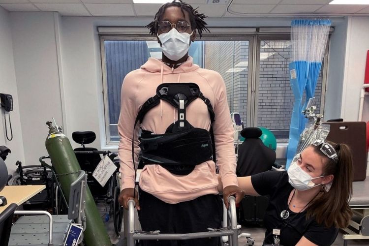 Man walks again one year after getting hit by a car which left him paralyzed.